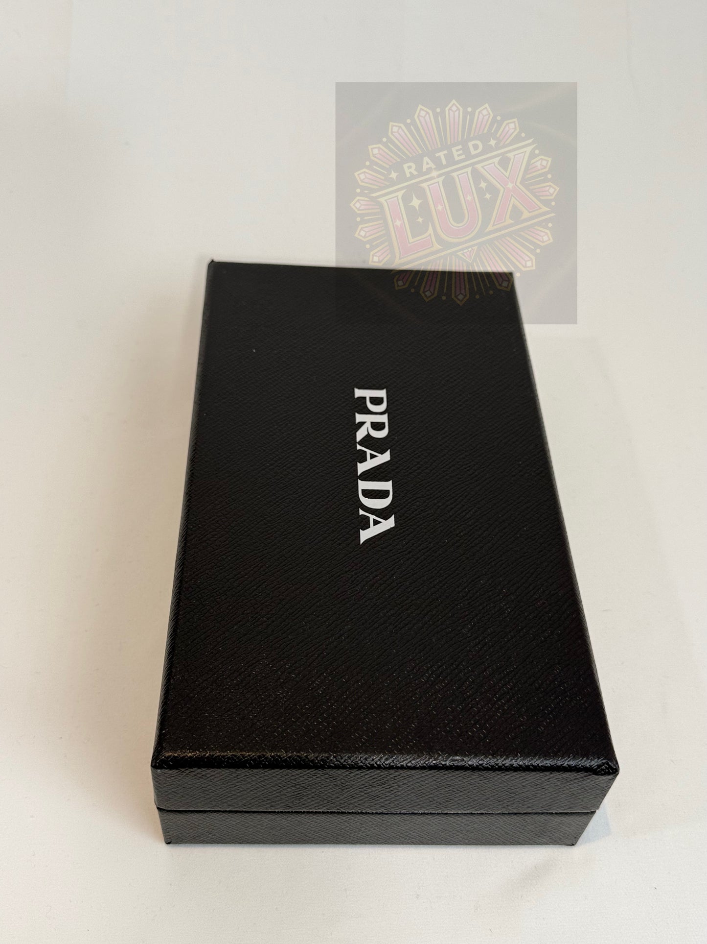Prada Brushed Leather Re-Nylon Wallet On Chain