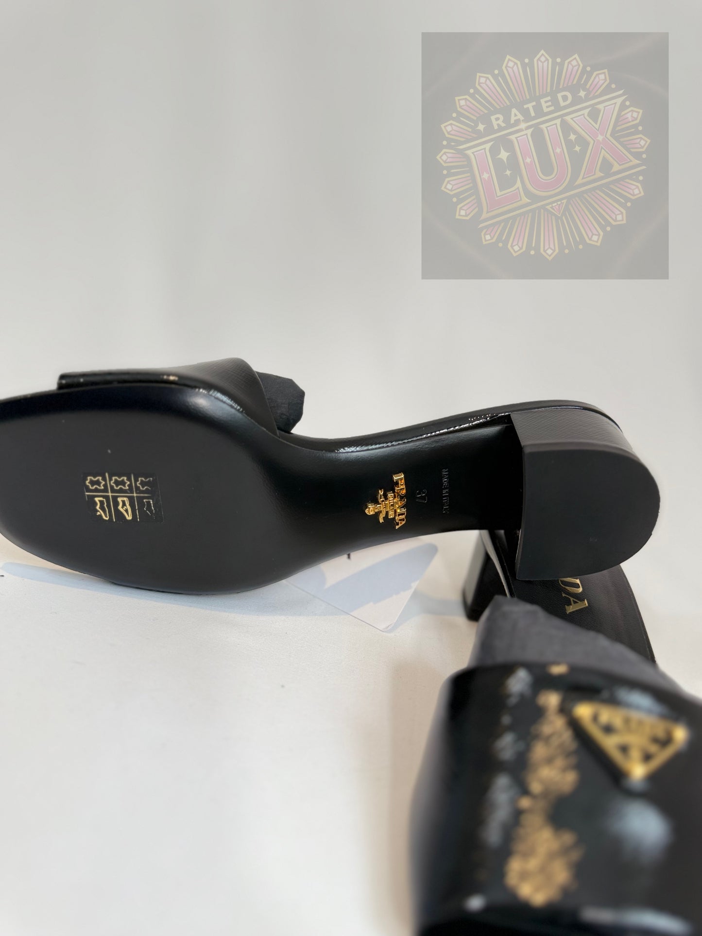 Prada Triangle Logo Sandals