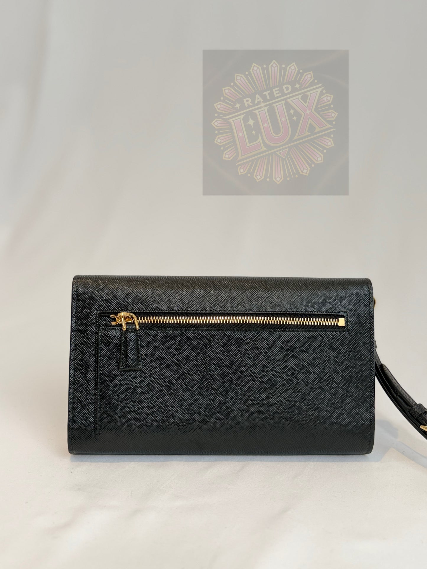 Prada Saffiano Leather Wallet On Chain