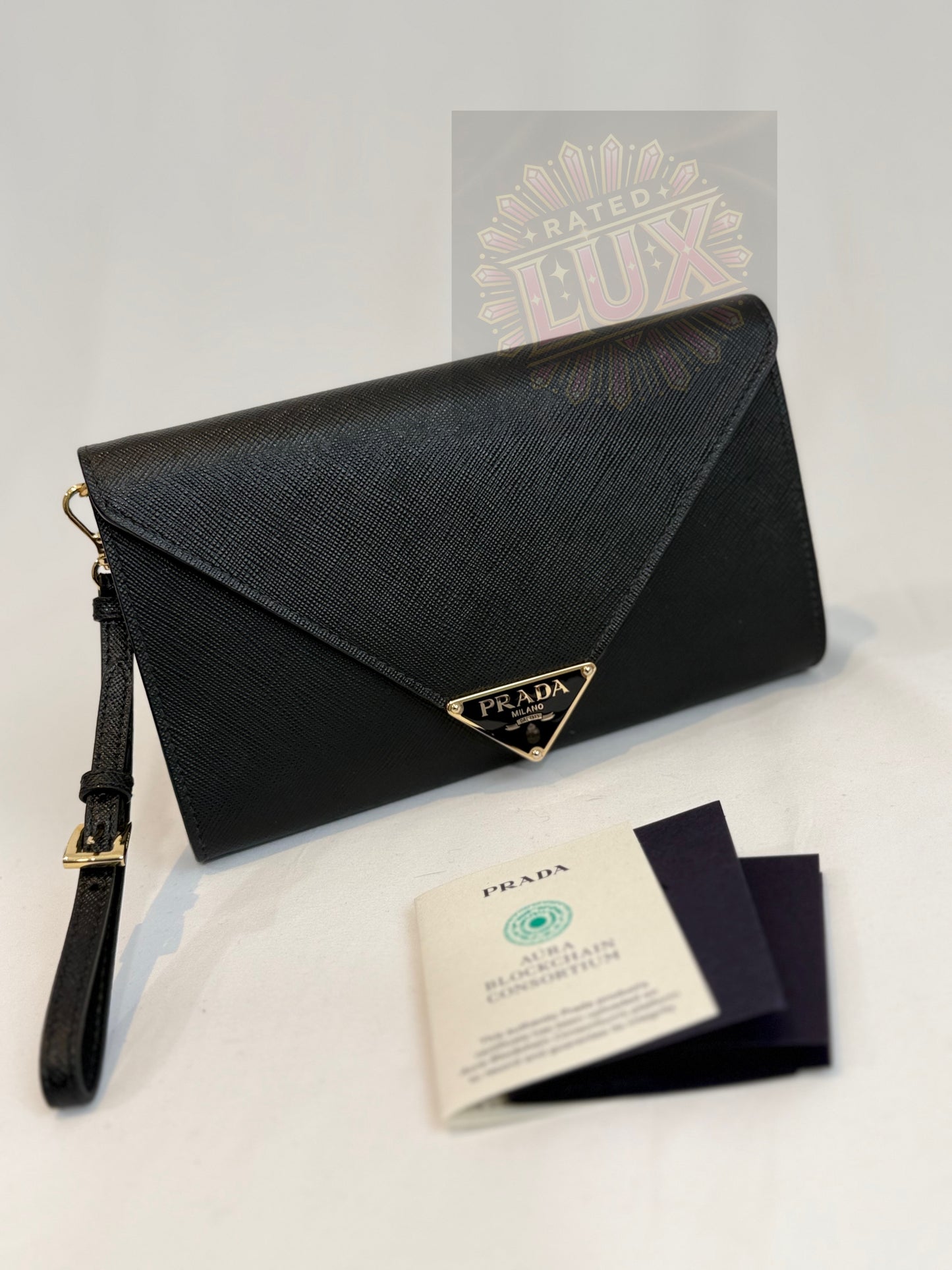 Prada Saffiano Leather Wallet On Chain