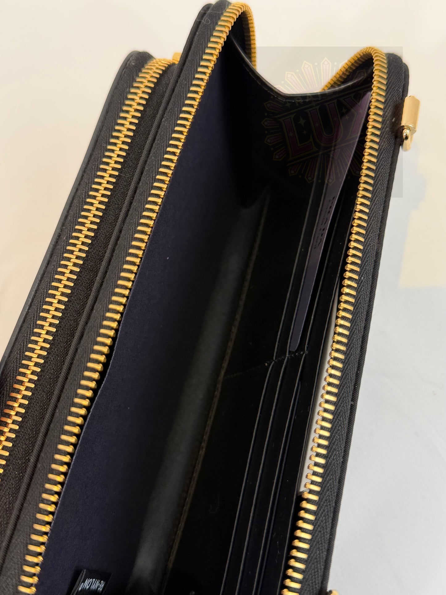 Prada Brushed Leather Re-Nylon Wallet On Chain