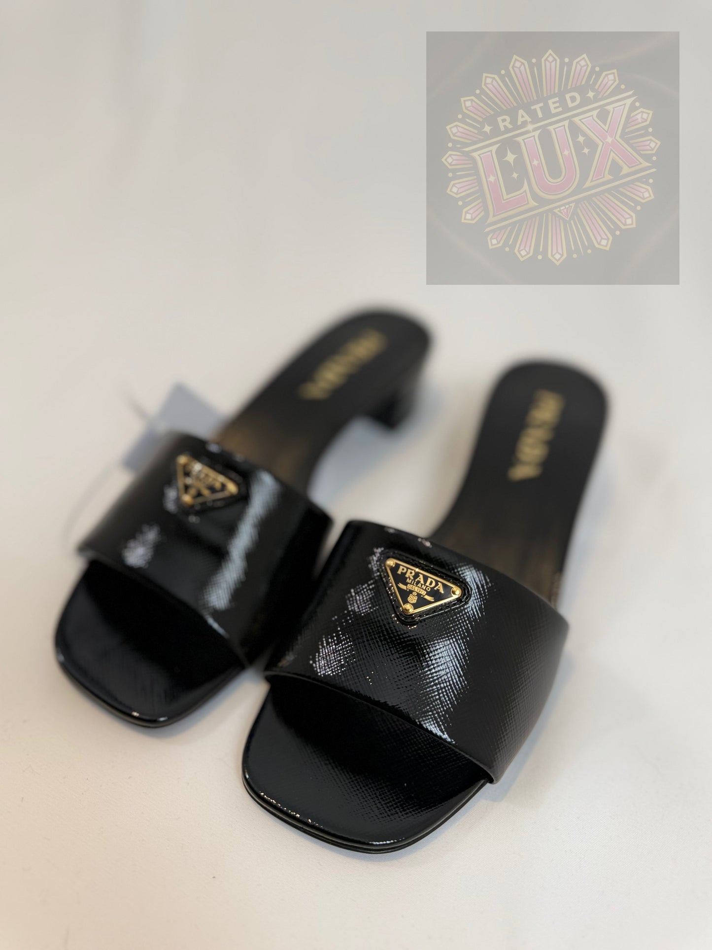 Prada Triangle Logo Sandals