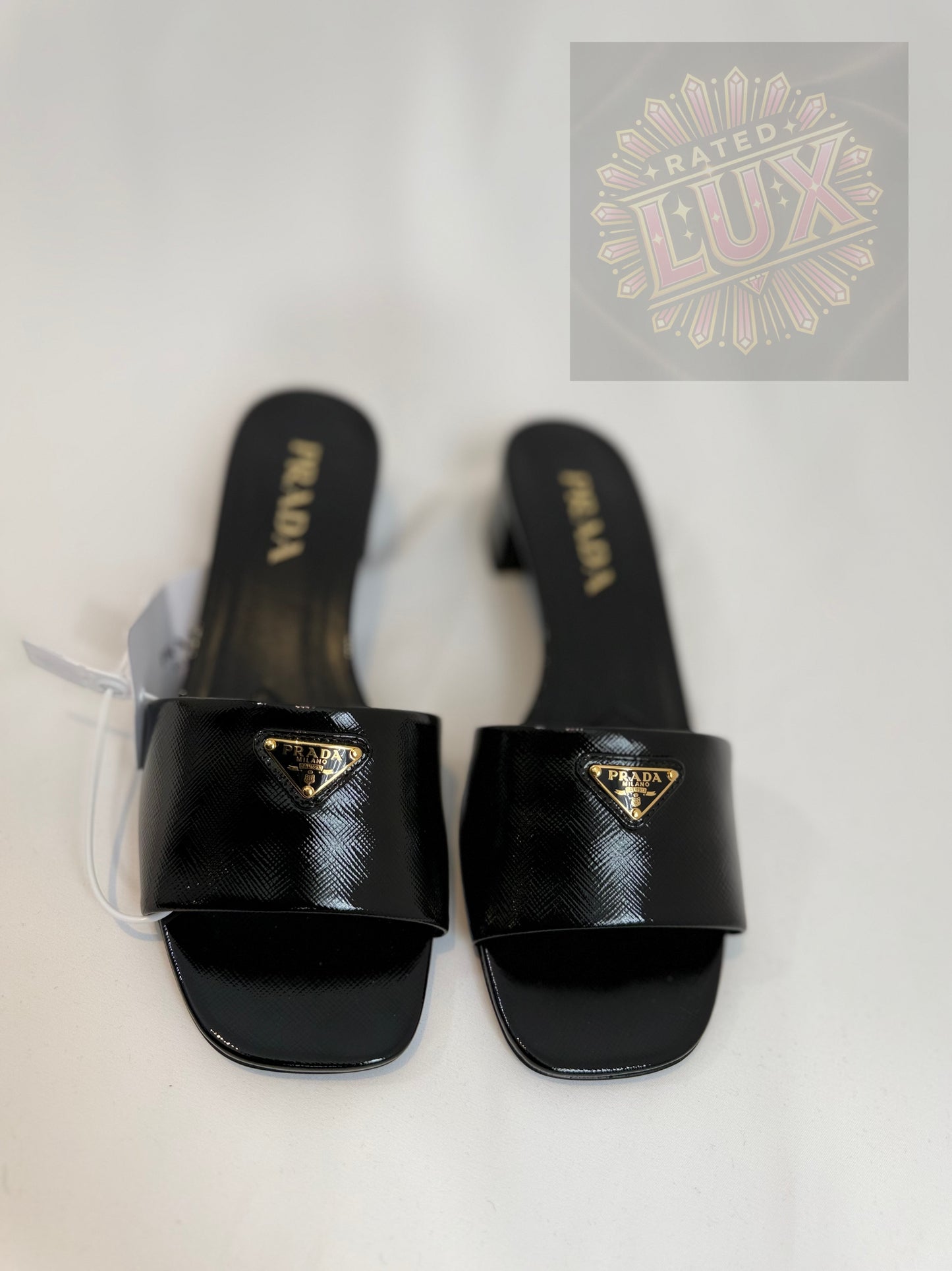 Prada Triangle Logo Sandals