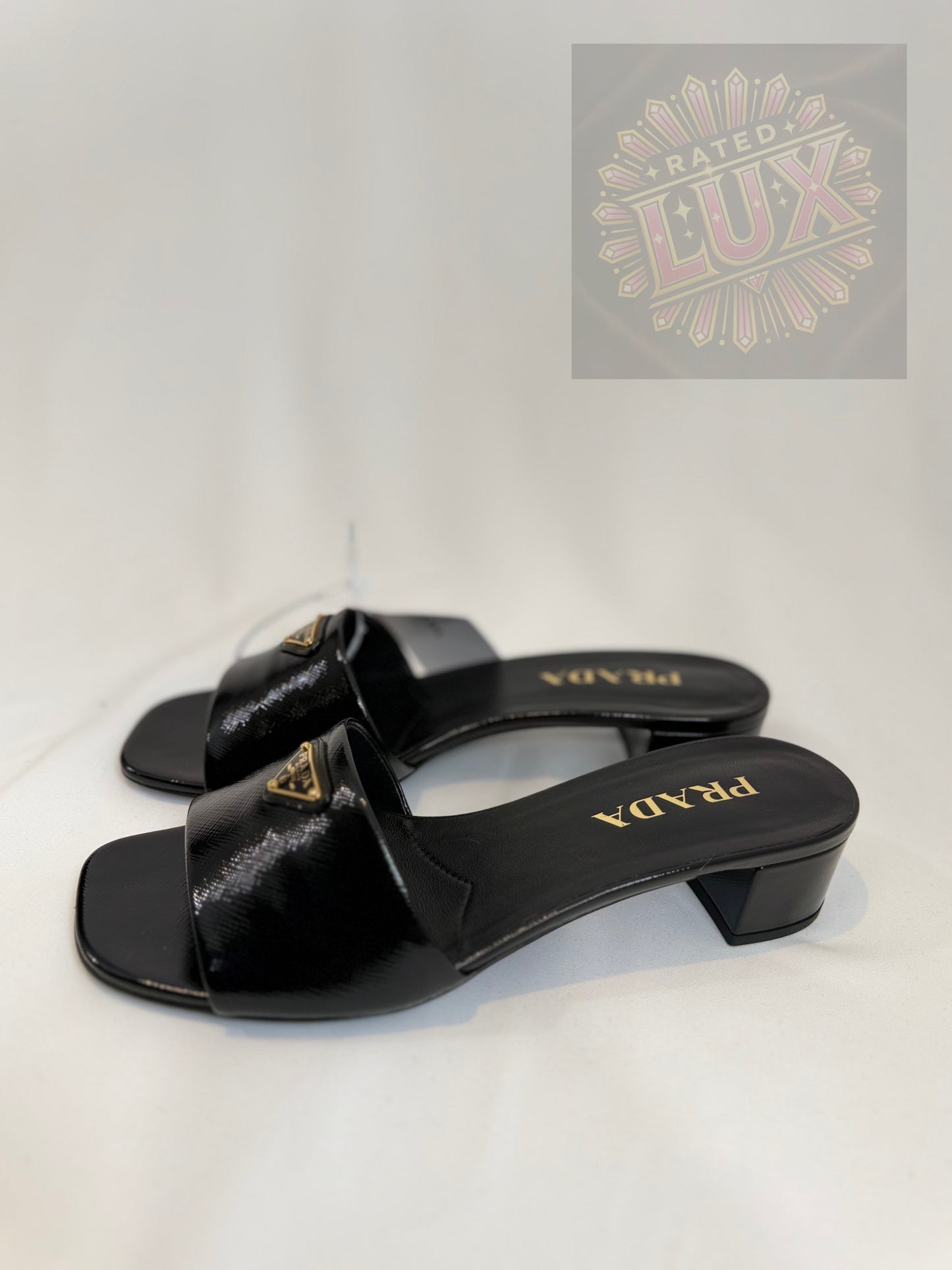 Prada Triangle Logo Sandals