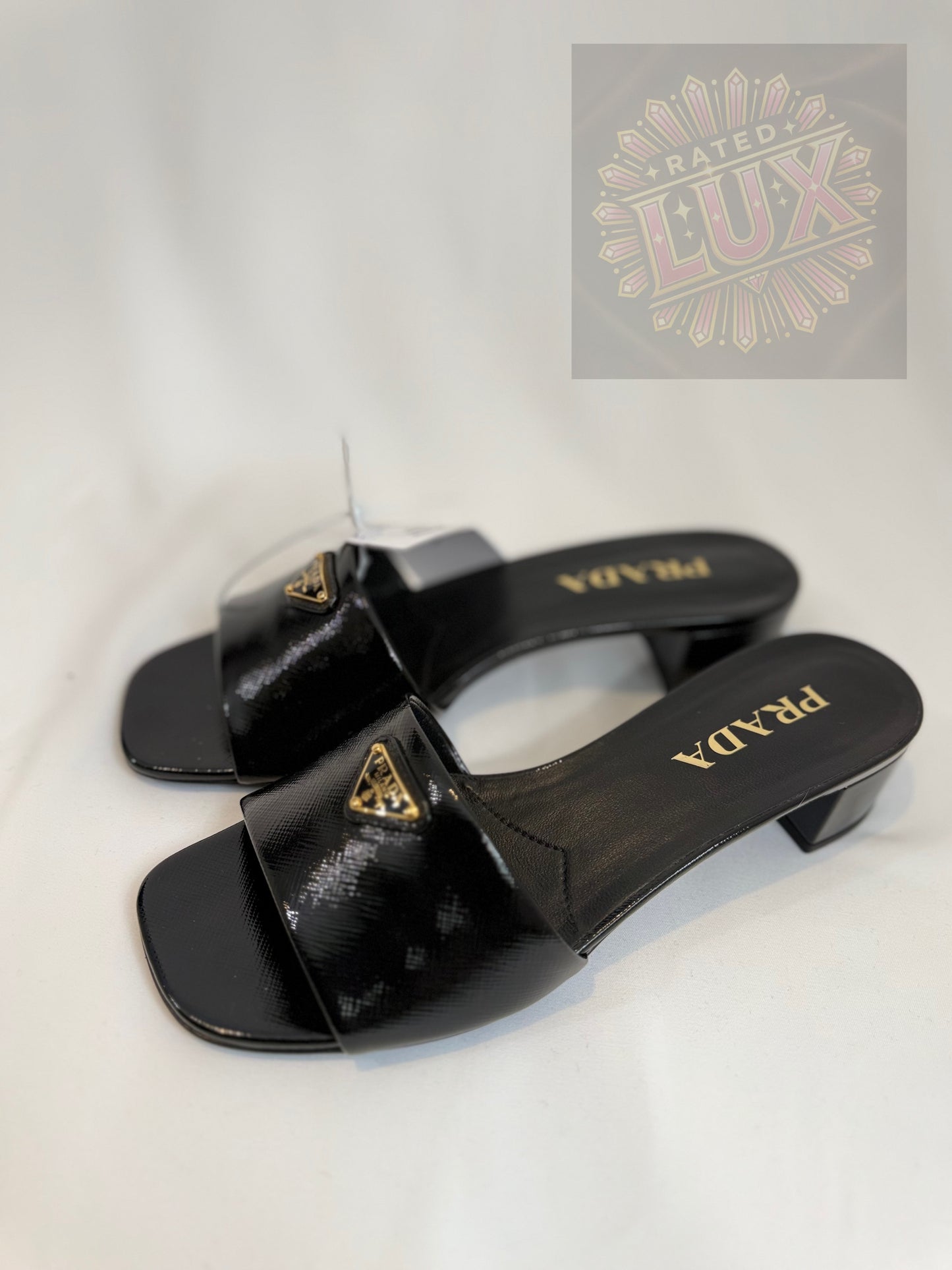 Prada Triangle Logo Sandals