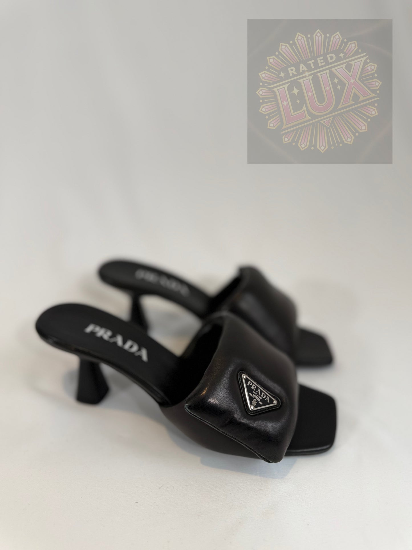 Prada Padded Nappa Open Toe Sandals - Black