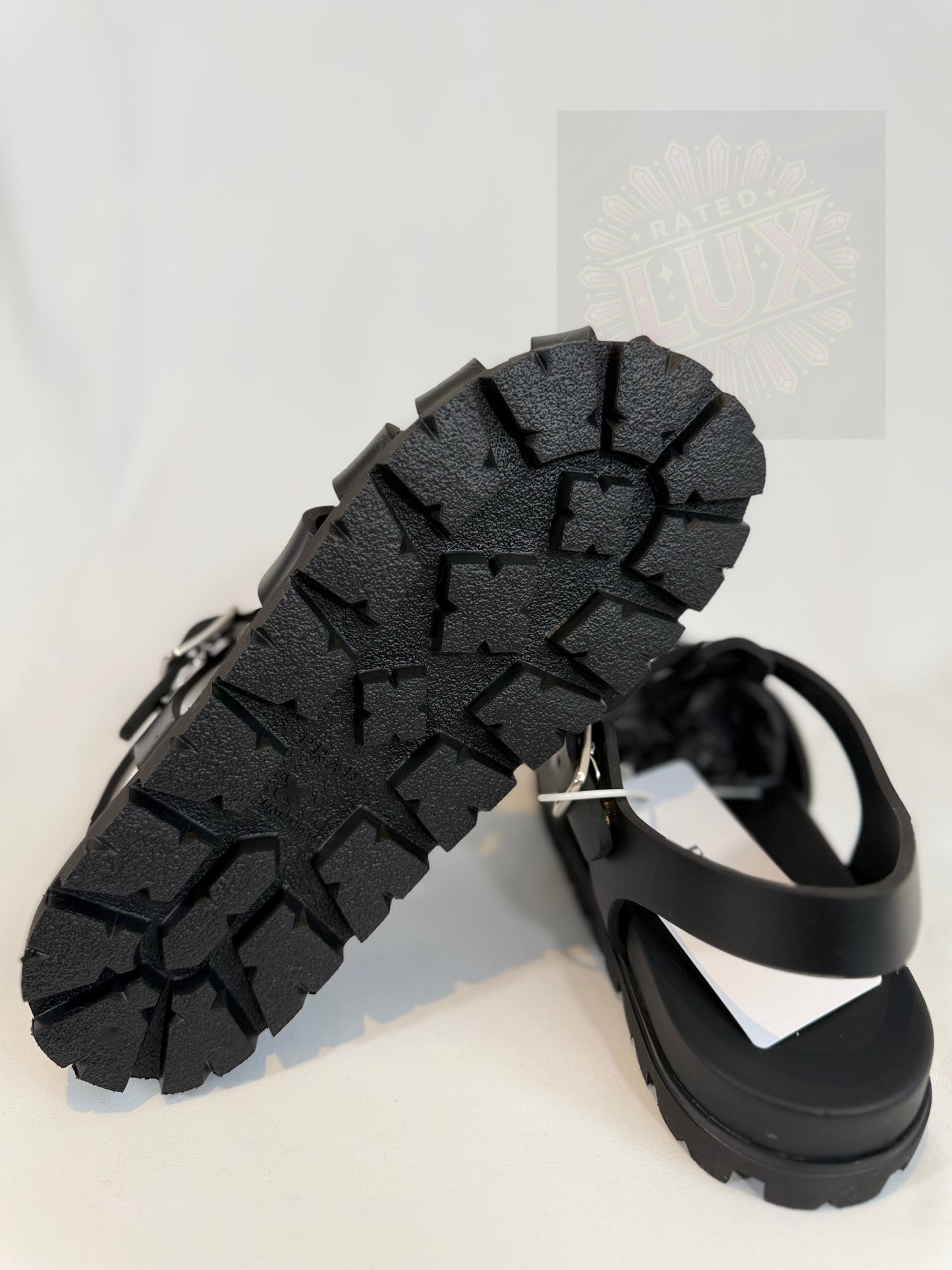 Prada Triangle Logo Sandals - Black