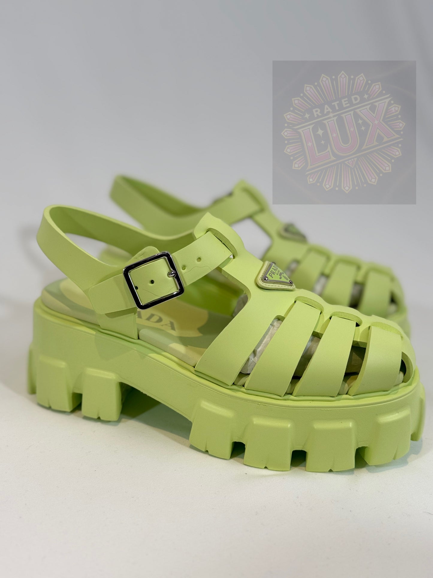 Prada Monolith Sandals - Pistachio