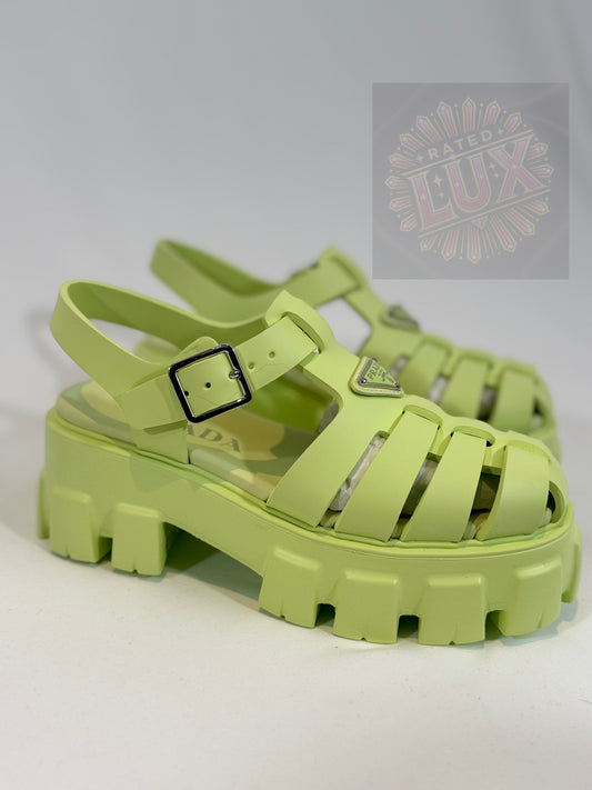 Prada Monolith Sandals - Pistachio