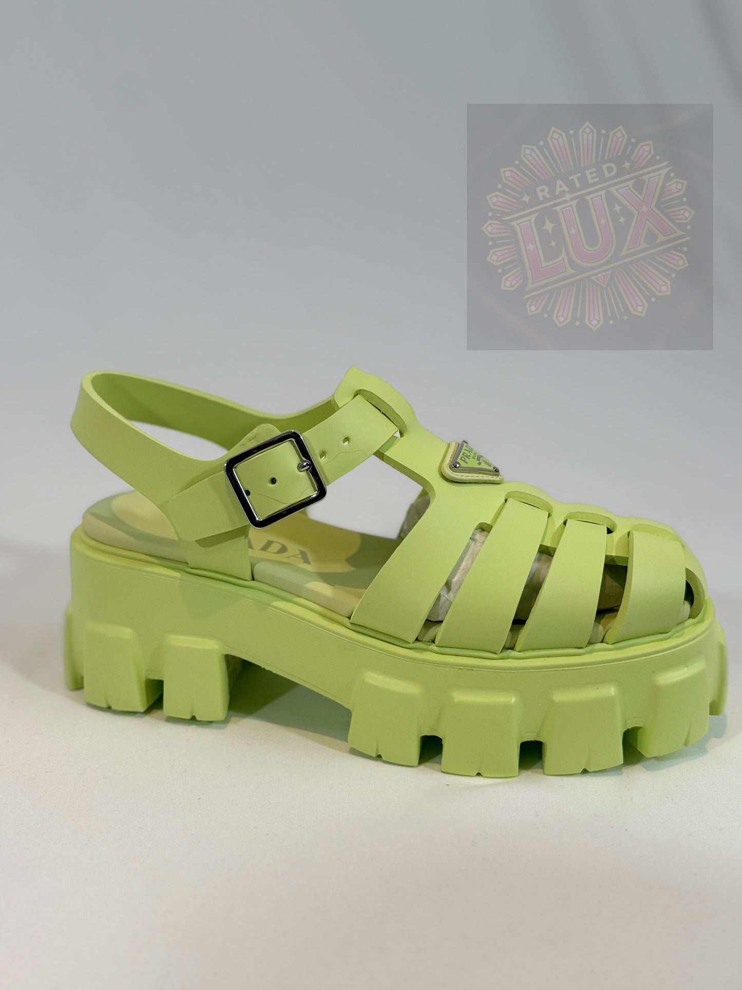 Prada Monolith Sandals - Pistachio