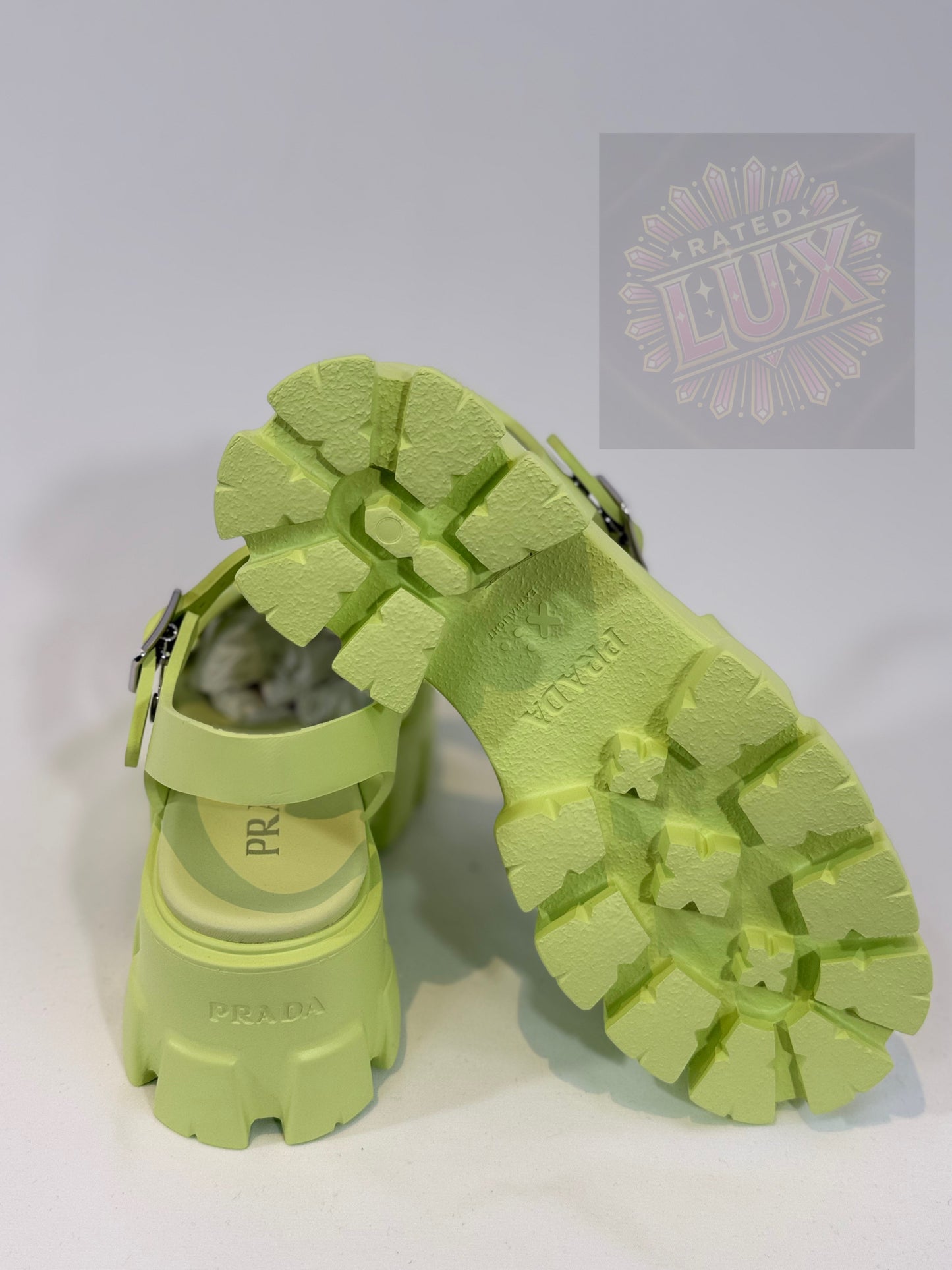 Prada Monolith Sandals - Pistachio