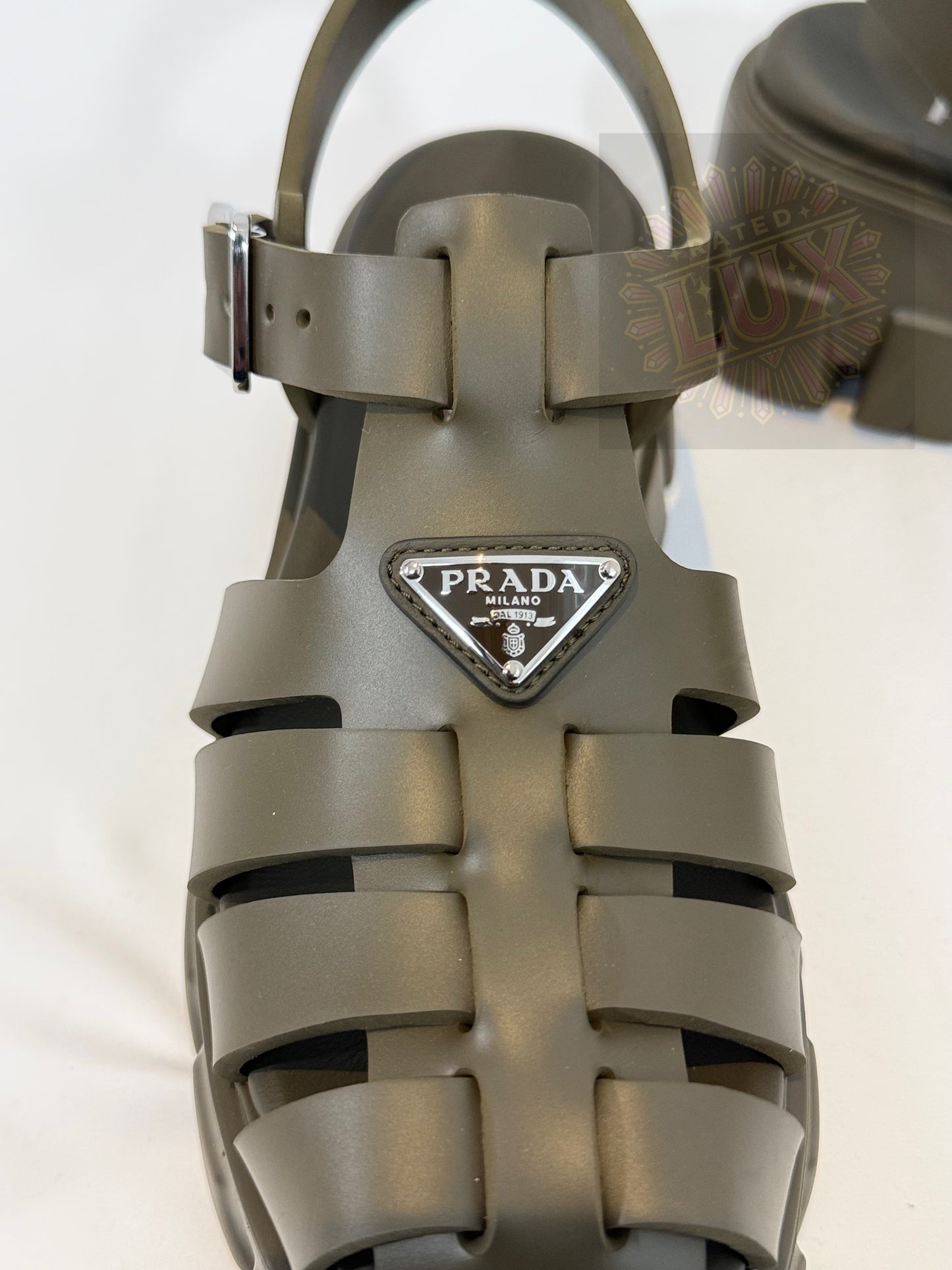Prada Monolith Sandals - Military Green