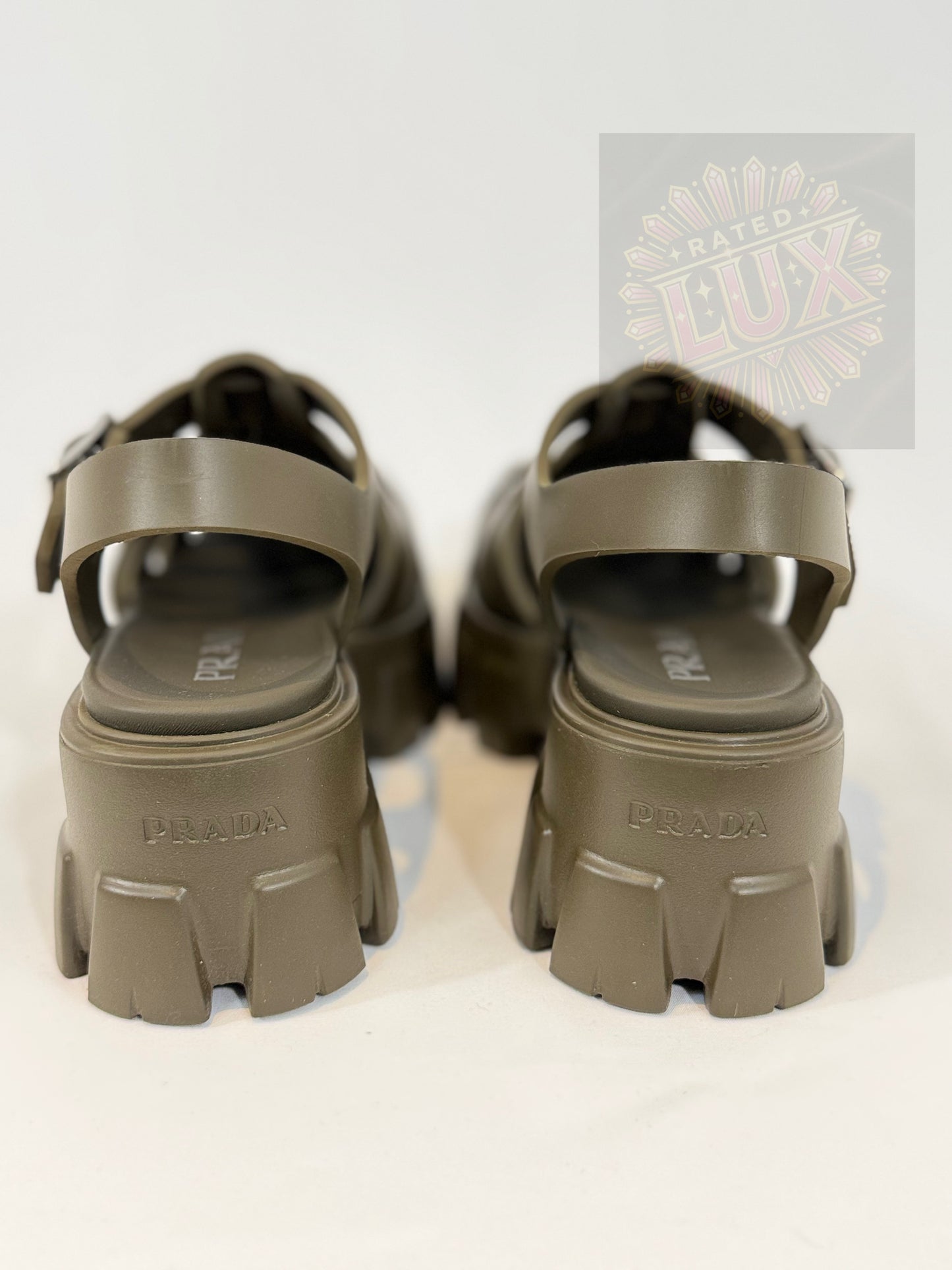 Prada Monolith Sandals - Military Green